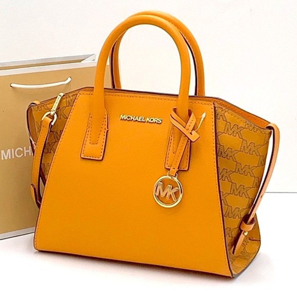 MICHAEL KORS AVRIL SMALL TOP ZIP SATCHEL CROSSBODY BAG HONEYCOMB COLOR - Picture 1 of 14
